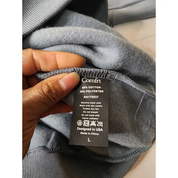 Comfrt Cloud Zip Hoodie Unisex Large Blue Willow Full Zip Oversized - Picture 7 of 9